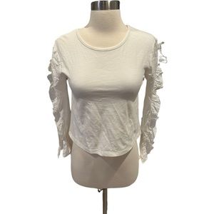 NEW! Habitual Girl Off- White Ruffle Sleeve Top